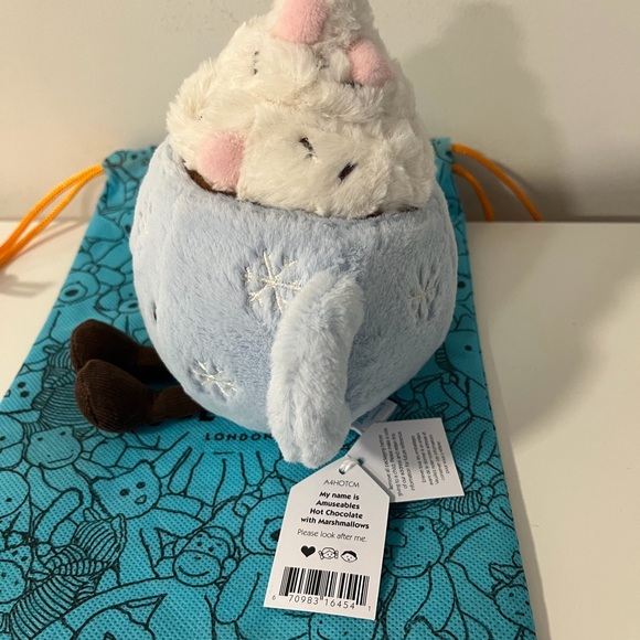 Jellycat Authentic Amuseable Hot Chocolate With Marshmallows & Bag NWT - Picture 2 of 4